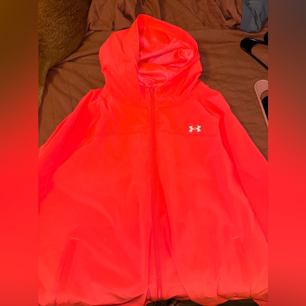 Hot pink Under Armour rain jacket